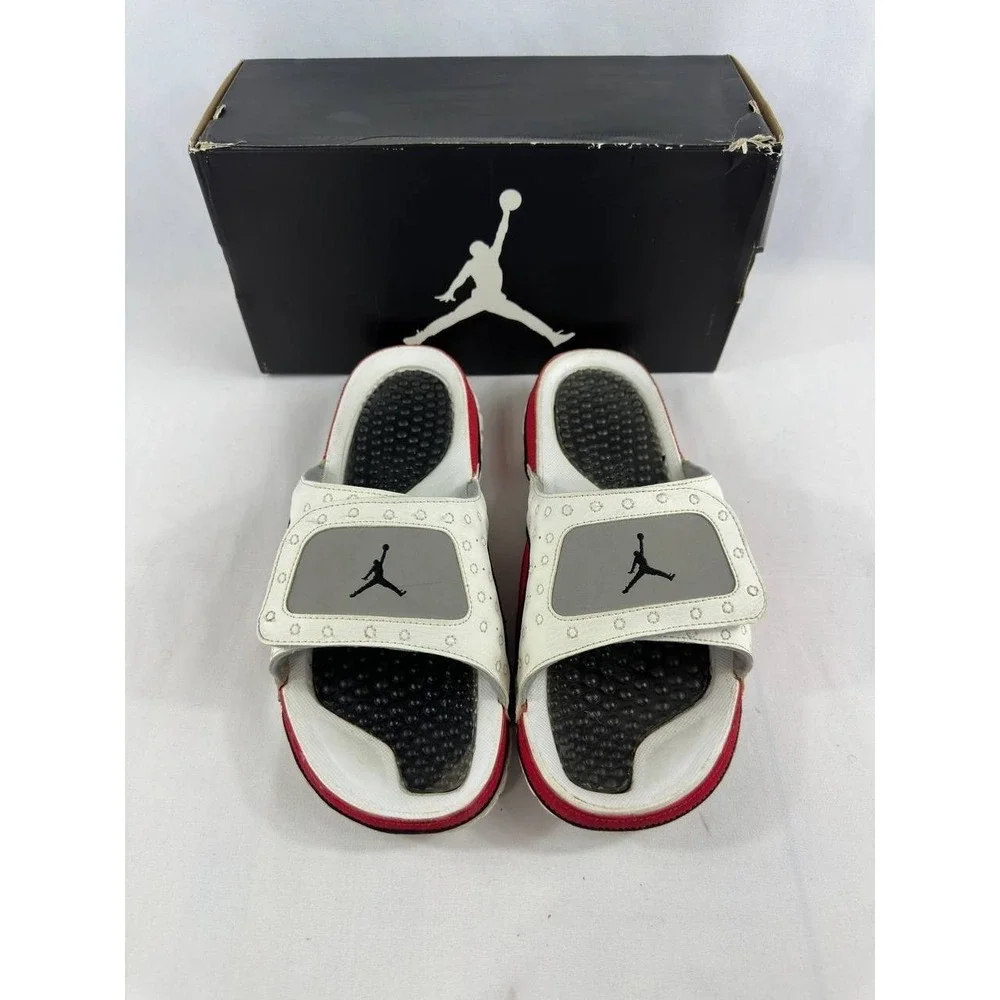 Nike Air Jordan Hydro XIII 13 Retro Flint Grey Slides 684915-115 Men's 12